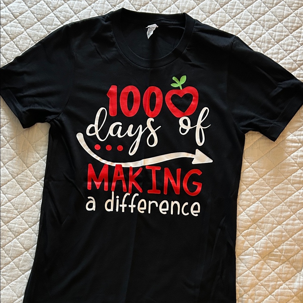 Bella Canvas Black Tee with Red and White Vinyl Print